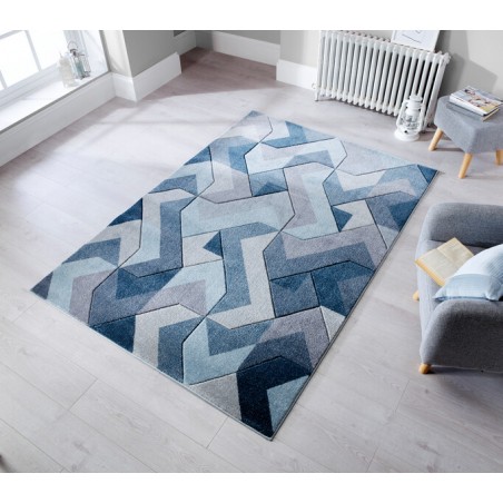 Tapis motifs géométrique nuance de bleu Tapis motifs géométrique nuance de bleu