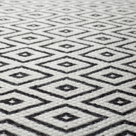 Malmlo noir tapis en coton recyclé noir et blanc flair rugs Malmlo noir tapis en coton recyclé noir et blanc flair rugs