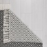 Tapis d'extérieur noir et blanc en coton recyclé Tapis d'extérieur noir et blanc en coton recyclé