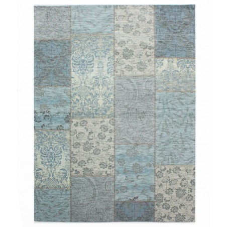 Tapis gris bleu  Kilim Patchwork Chenille par Flair Rugs