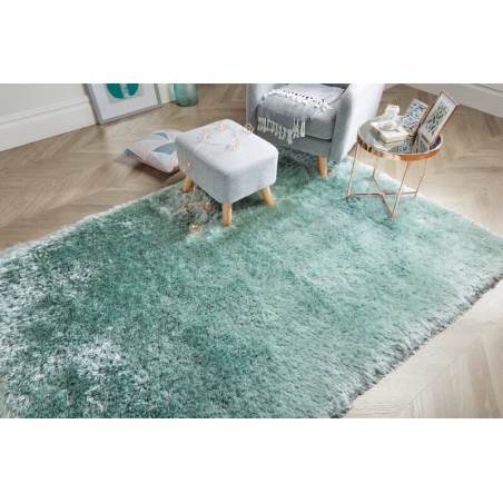 Tapis shaggy doux et épais en polyester Pearl Menthe 160 x 230 cm