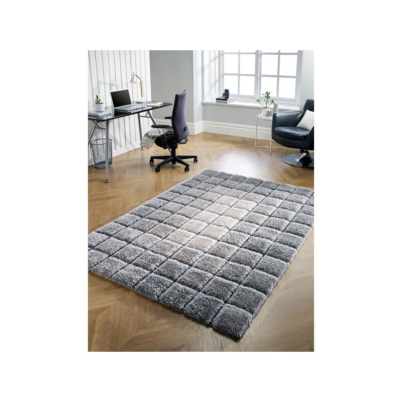 Tapis Velvet 3D Cube gris Flair Rugs