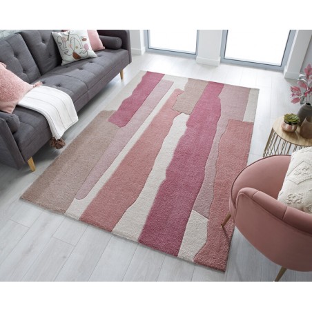 Tapis rectangulaire Design Escala framboise ambiance Tapis rectangulaire Design Escala framboise ambiance