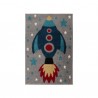 Tapis enfant gris et fusée bleu par flair rugs Tapis enfant gris et fusée bleu par flair rugs