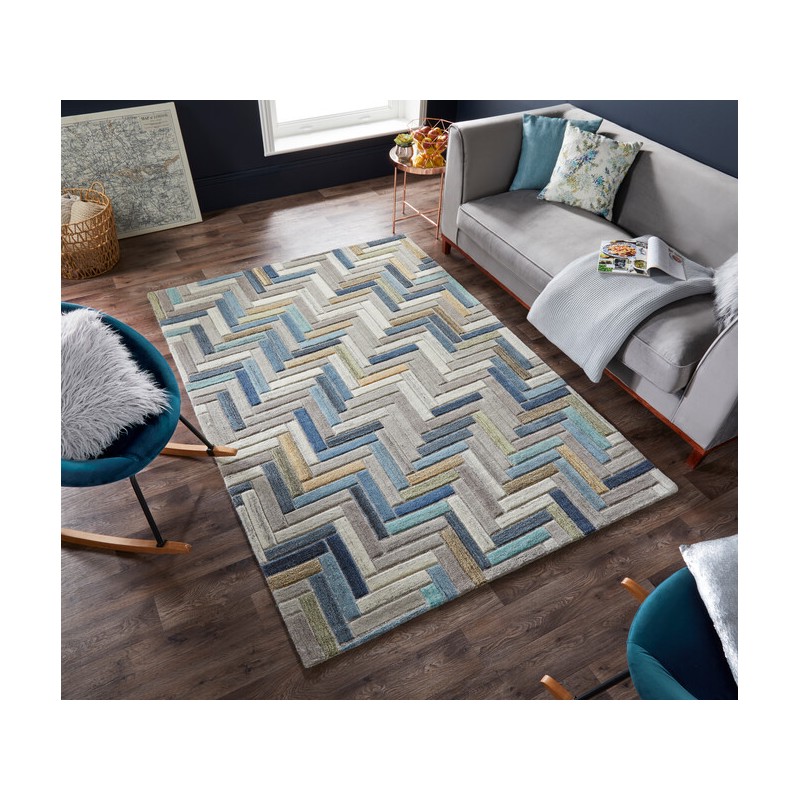 Tapis Design Géométrique Moda Russo multicolore ambiance