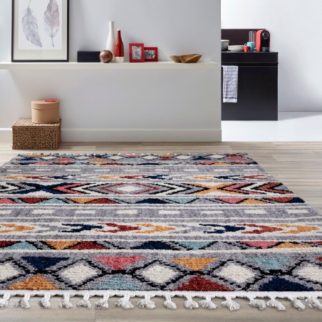 photo ambiance tapis moderne ethnique ZARA multicolore par Joseph Lebon photo ambiance tapis moderne ethnique ZARA multicolore par Joseph Lebon