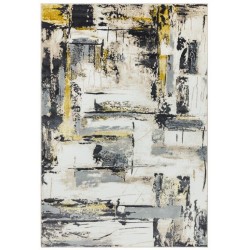 tapis orion jaune et gris par Joseph Lebon