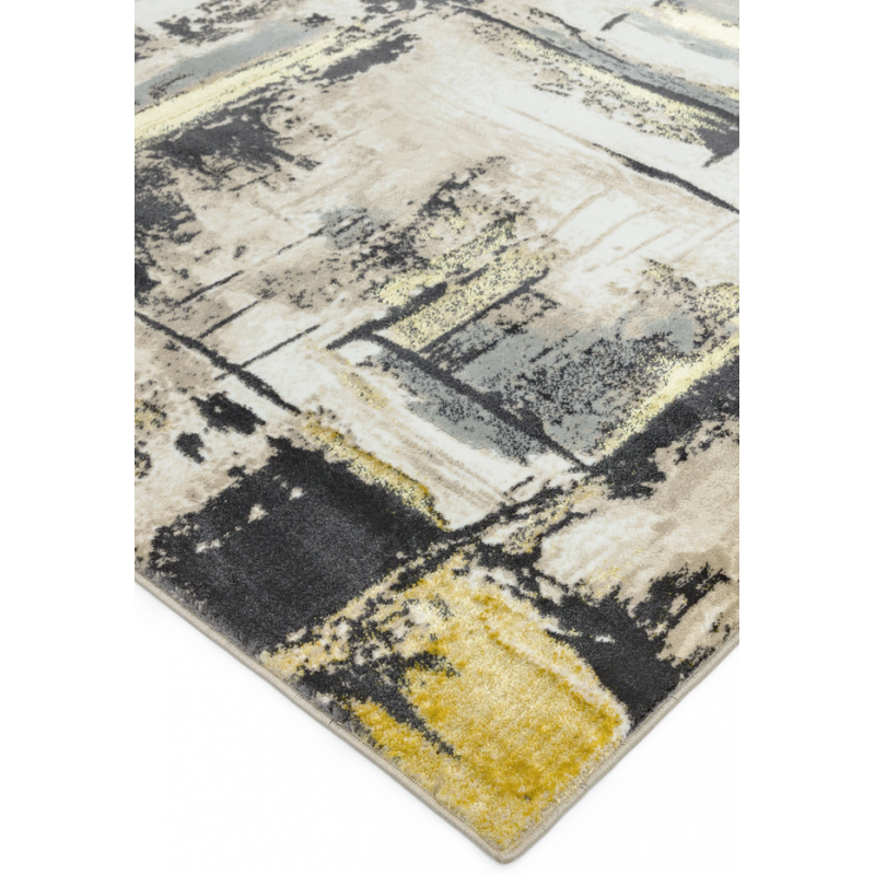 zoom tapis orion jaune et gris