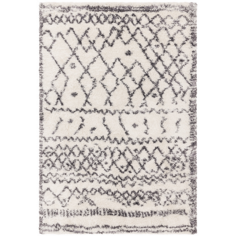 tapis motifs berberes gris sur fond creme par joseph lebon