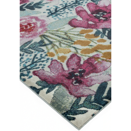 TAPIS AMELIE FLEURI ROSE BLEU VERT TAPIS AMELIE FLEURI ROSE BLEU VERT