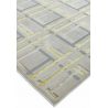 Tapis  de salon à motifs géométriques en polyester Angara Elexus  crème gris et or