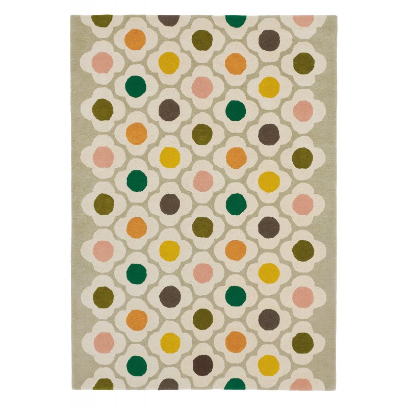 Tapis contemporain fleuri en laine Spot Flower Multicolore - Orla Kiely