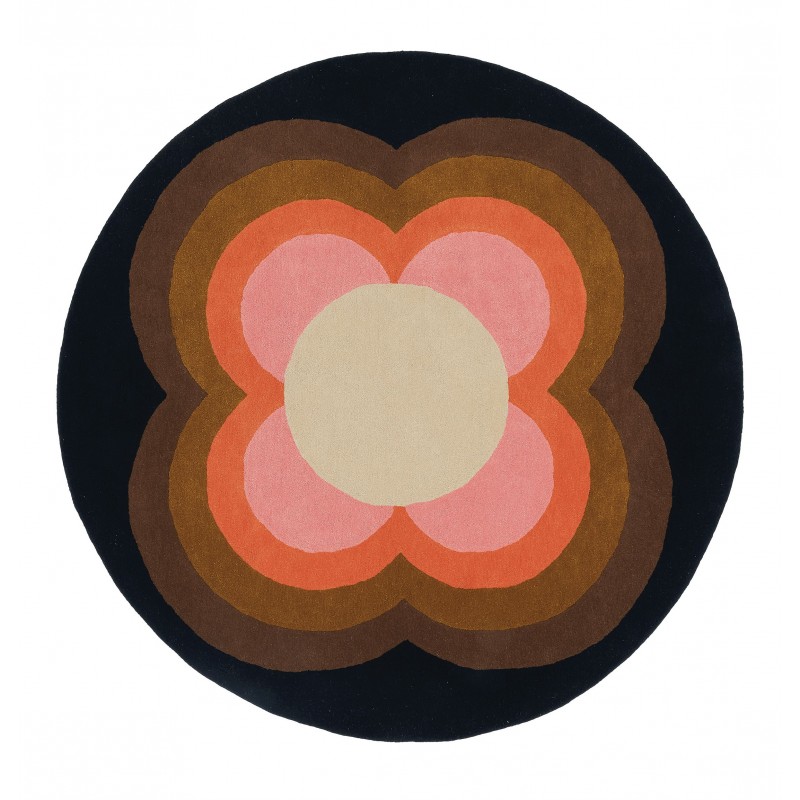 Tapis rond moderne Sunflower rose - Orla Kiely