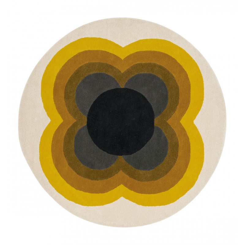Tapis rond moderne Sunflower jaune - Orla Kiely