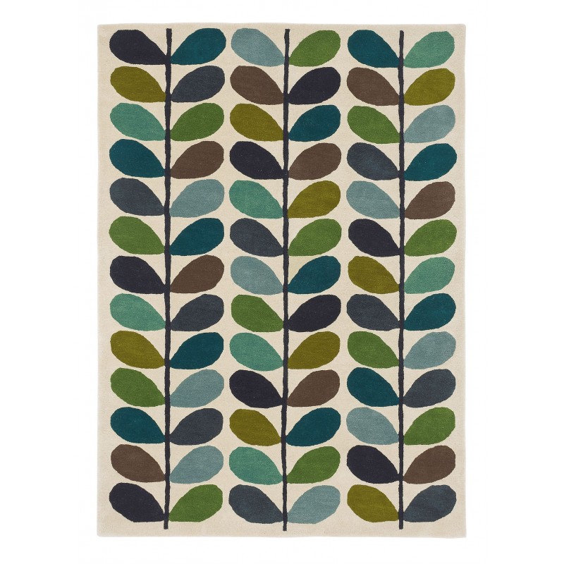 Tapis moderne Stem Kingfisher en laine Multicolore - Orla Kiely