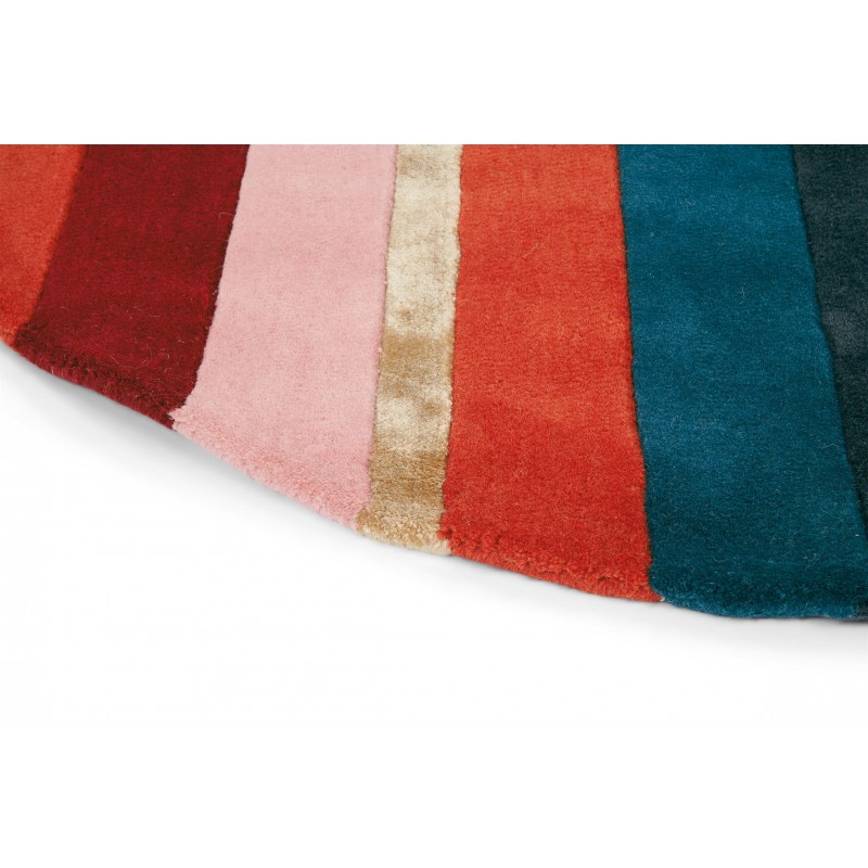 Tapis rond moderne en fibres naturelles Sahara Bourgogne