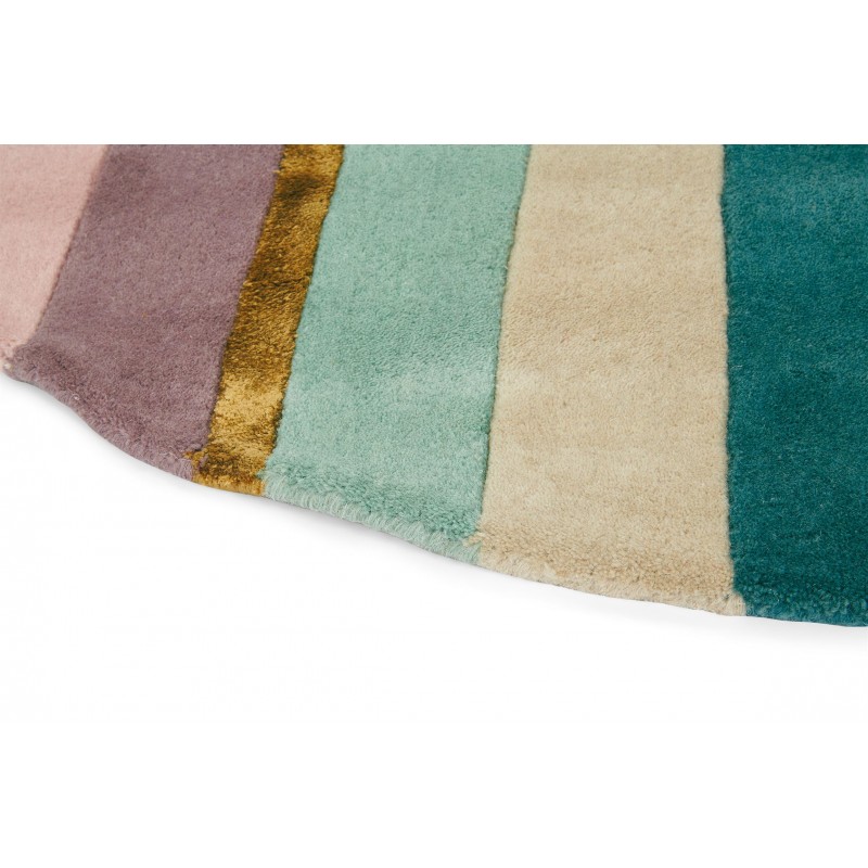 Tapis de bureau rond en fibres naturelles Sahara Rose