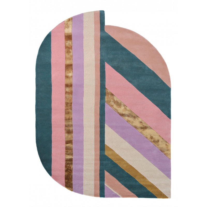 Tapis Haut de Gamme en laine et viscose multicolore Jardin Rose - Ted Baker