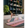 Tapis de salon en fibres naturelles multicolore Jardin Rose