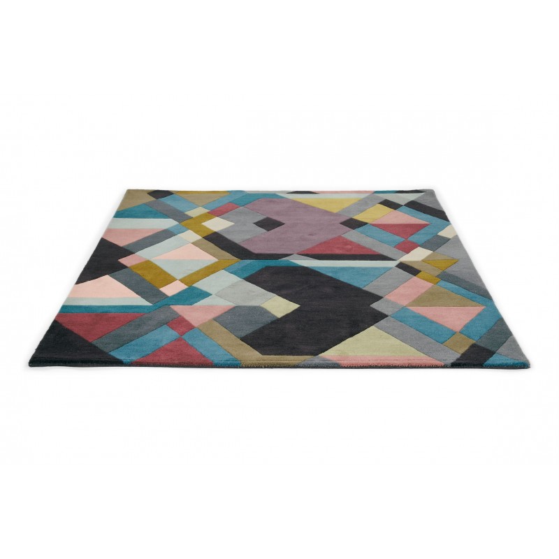 Tapis de salon 100% laine multicolore Mosaïc Lavande