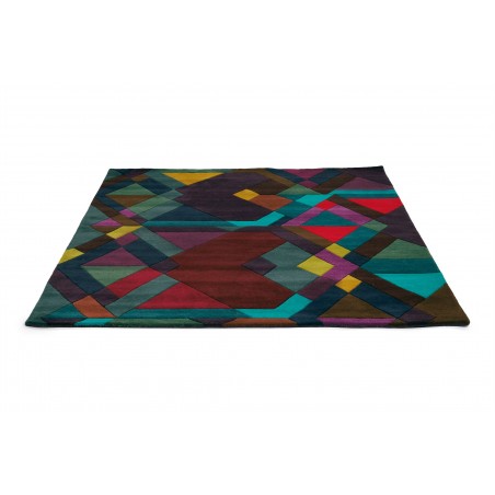 Tapis de salon 100% laine multicolore Mosaïc Aubergine Tapis de salon 100% laine multicolore Mosaïc Aubergine