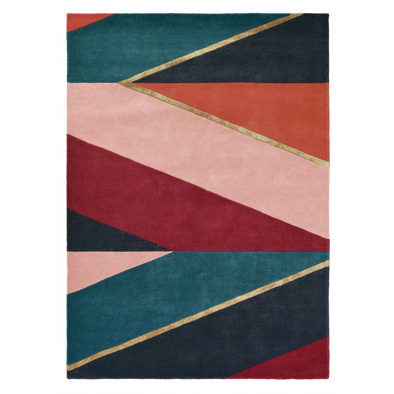 Tapis de salon en laine et viscose multicolore Sahara Bourgogne - Ted Baker