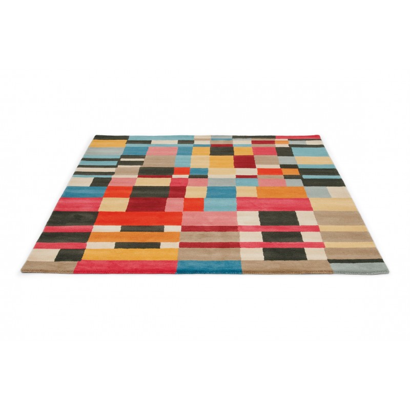 Tapis de salon haut de gamme multicolore Estella domino