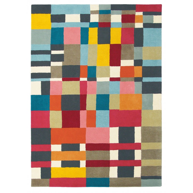 Tapis de bureau moderne en laine multicolore Estella domino - BRINK & CAMPMAN