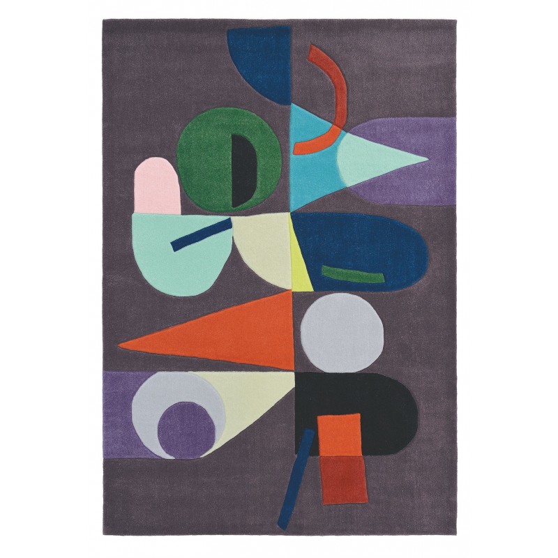 Tapis de salon moderne en laine multicolore Estella moonlight
