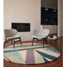 Tapis rond moderne en laine et viscose multicolore Sahara Rose Tapis rond moderne en laine et viscose multicolore Sahara Rose