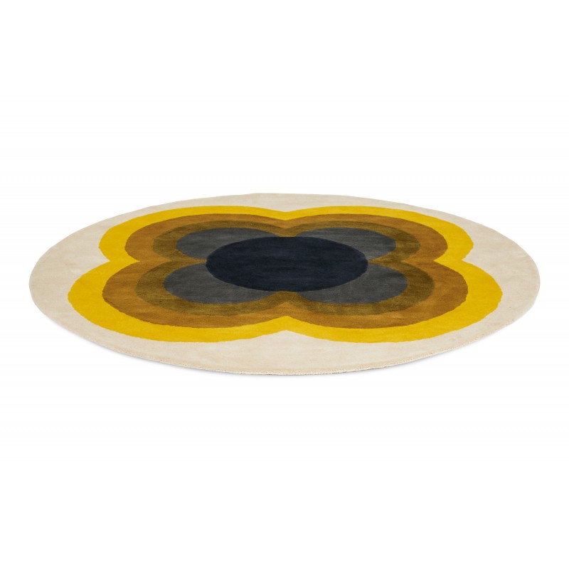 tapis rond sunflower jaune par orla kiely