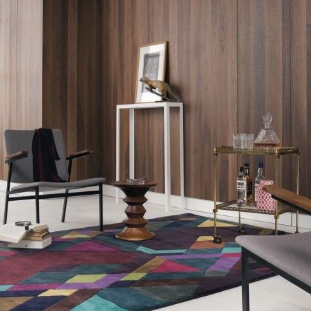 Tapis moderne en laine multicolore Mosaïc Aubergine Tapis moderne en laine multicolore Mosaïc Aubergine
