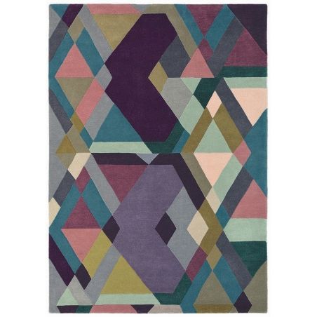 Tapis moderne en laine multicolore Mosaïc Lavande