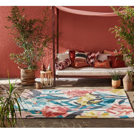 Tapis extérieur avec fleurs Vendaccio Coral ambiance Tapis extérieur avec fleurs Vendaccio Coral ambiance