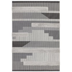 MONTY NOIR ET GRIS GEOMETRIC tapis d'extérieur