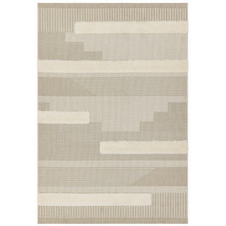 Tapis d'extérieur monty naturel et crème GEOMETRIC