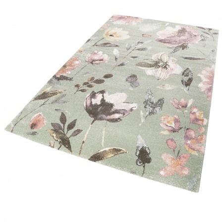 Tapis à fleurs Summer breeze menthe gris par Wecon Home Tapis à fleurs Summer breeze menthe gris par Wecon Home