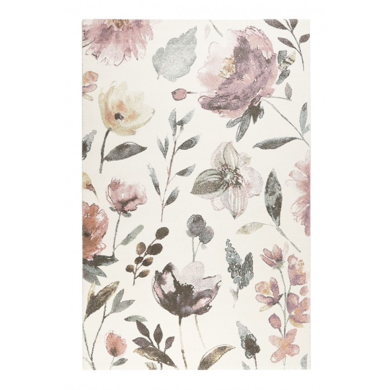 Tapis de salon motif floral Summer breeze blanc et rose - ESPRIT HOME