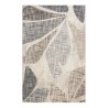 Tapis motifs feuilles beige gris et taupe Leaf