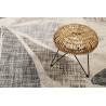 Tapis de salon moderne à motif feuille Leaf gris et taupe