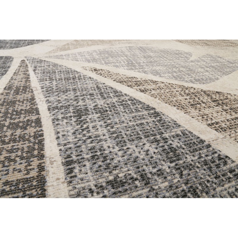 Tapis de bureau motif feuille Leaf gris et taupe