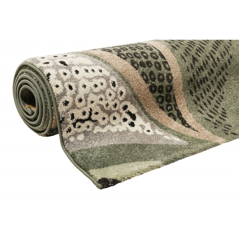 Tapis moderne à motif fleuri Hazel vert kaki