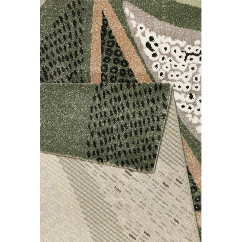 Tapis de salle à manger à poils courts Hazel vert kaki