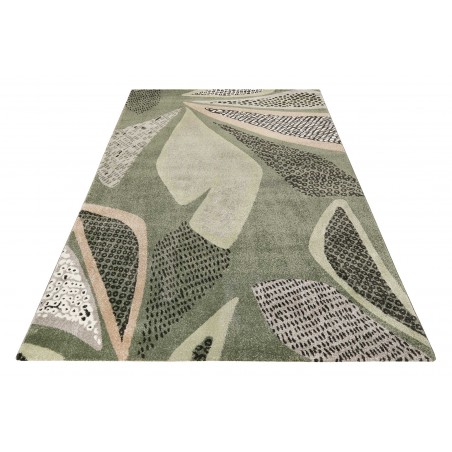 Tapis de salon rectangulaire vert kaki Hazel Tapis de salon rectangulaire vert kaki Hazel