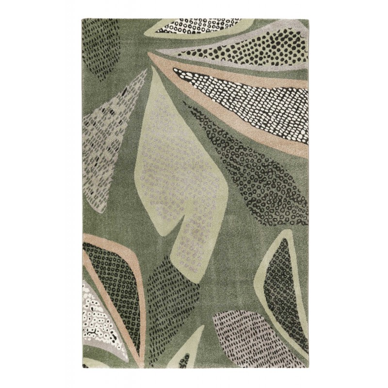 Tapis motif pétale Hazel vert kaki