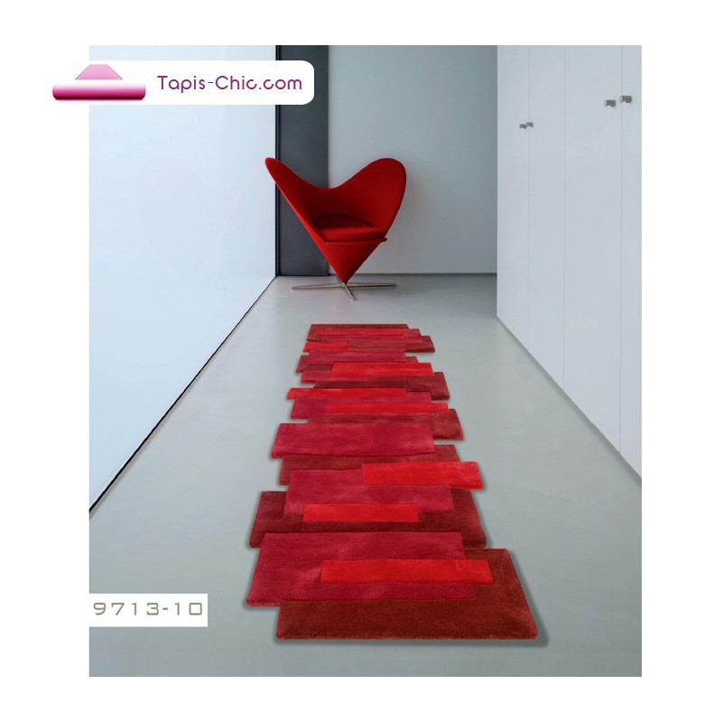 Tapis contemporain Pebbles rouge par Angelo