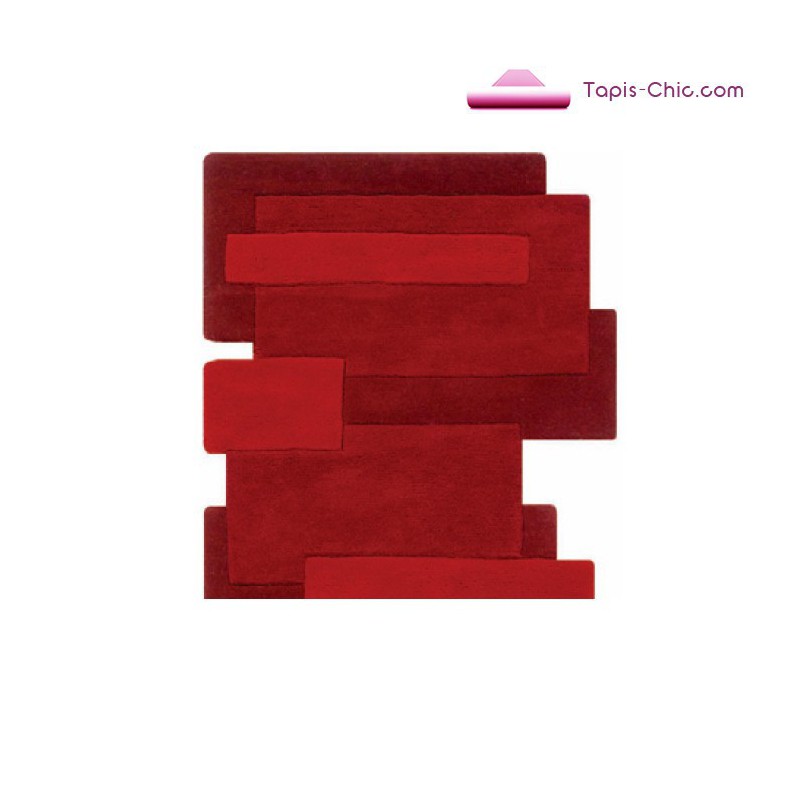 Tapis contemporain Pebbles rouge par Angelo