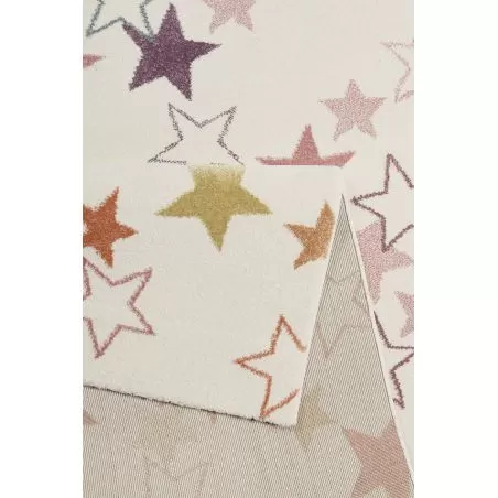 Tapis chambre enfant etoile Esterya beige et rose Tapis chambre enfant etoile Esterya beige et rose