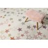 Tapis chambre enfant etoile Esterya beige et rose