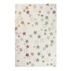Tapis chambre enfant etoile Esterya beige et rose